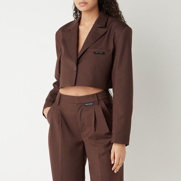 Daily Paper Marimba Brown Blazer Cropped Size XS - Picture 3 of 15